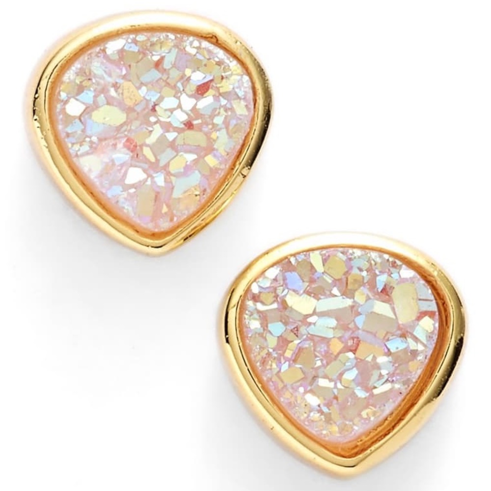 Sonya Renee Drusy Stud Earrings (White) NWT